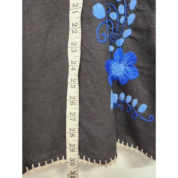 Vintage Style De Paris Women's Cotton Hand Embr. Floral True Wrap Skirt, Sz S-L - Picture 6 of 9